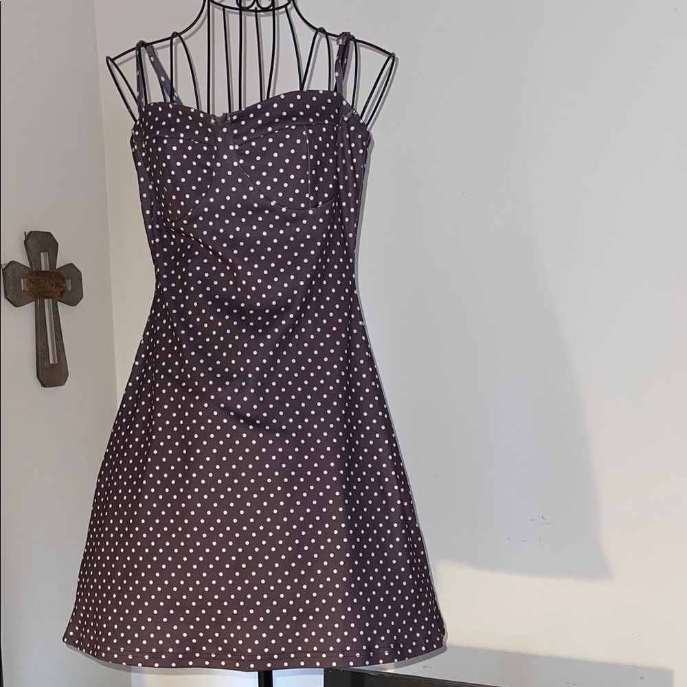 Elegant Polka Dot Strapless Dress